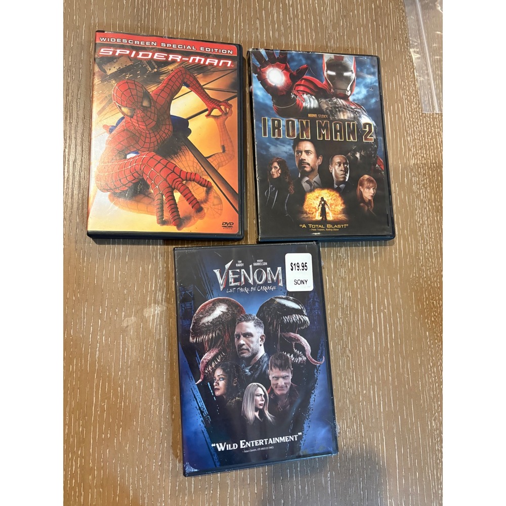 Marvel Movie Lot Spider-Man‎ Iron Man 2 Venom Let There Be Carnage DVD Set